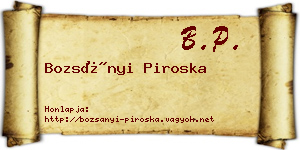 Bozsányi Piroska névjegykártya