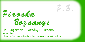 piroska bozsanyi business card